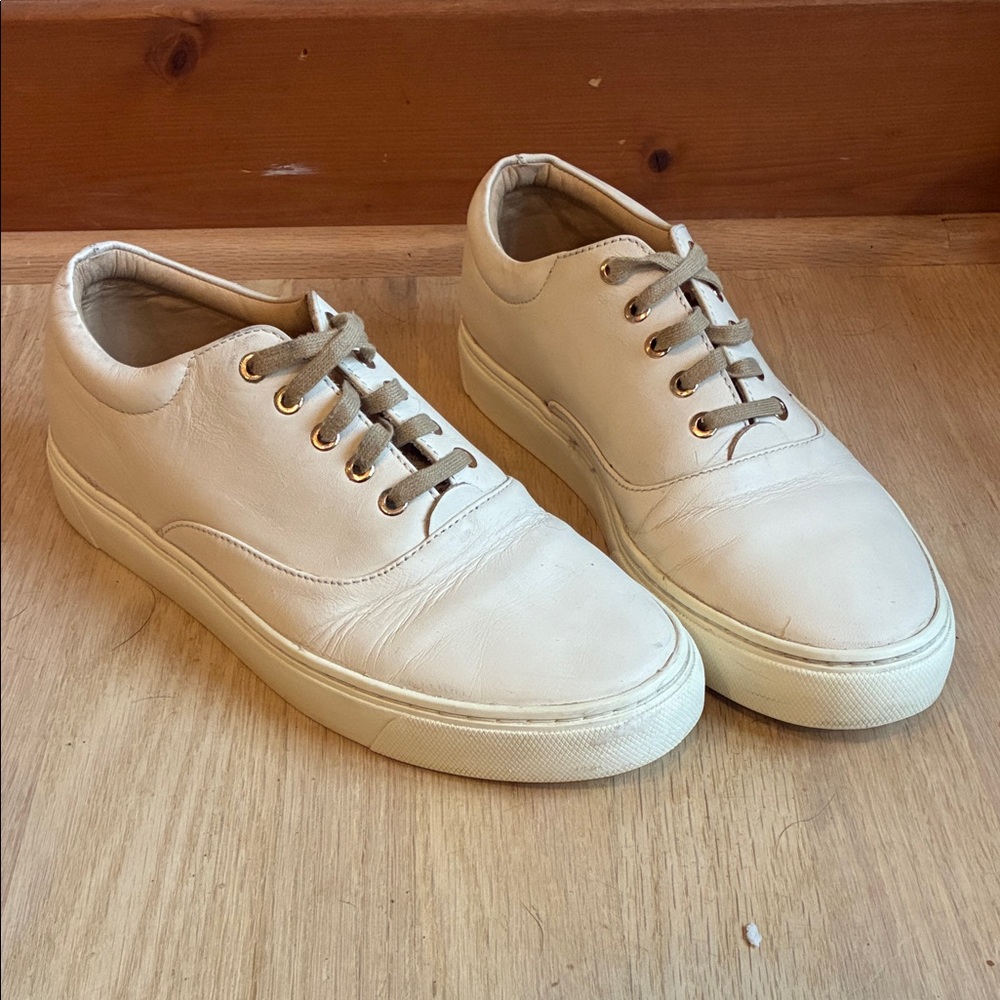 Nisolo Cream Leather Sneakers womens 9
